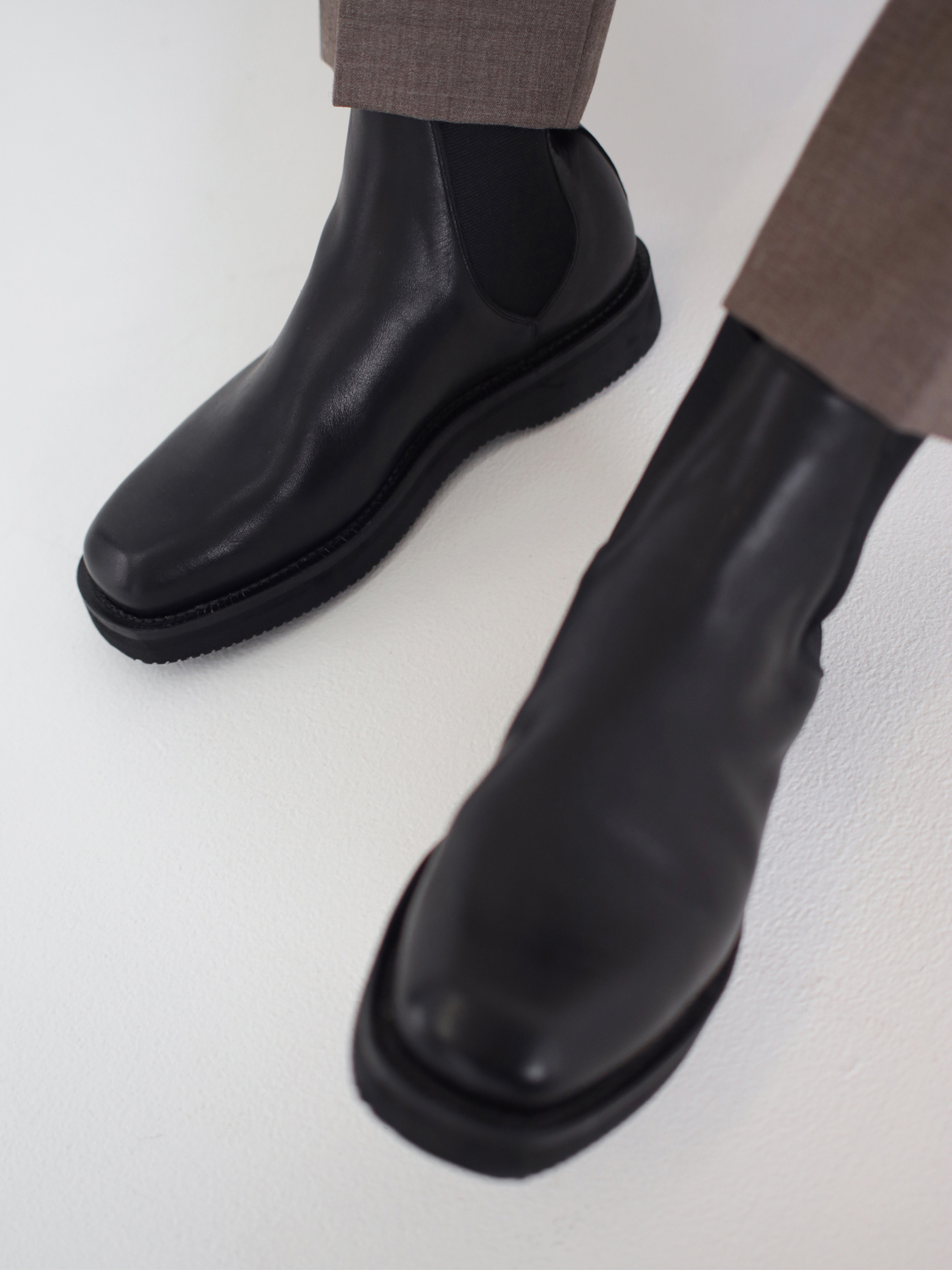 オーラリー ブーツ AURALEE LEATHER SQUARE BOOTS-