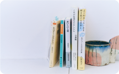 本を並べた画像